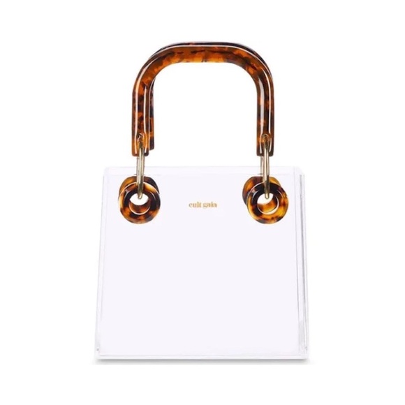 cult gaia Handbags - GIENEVA PLEXI & ACETATE TOP HANDLE BAG